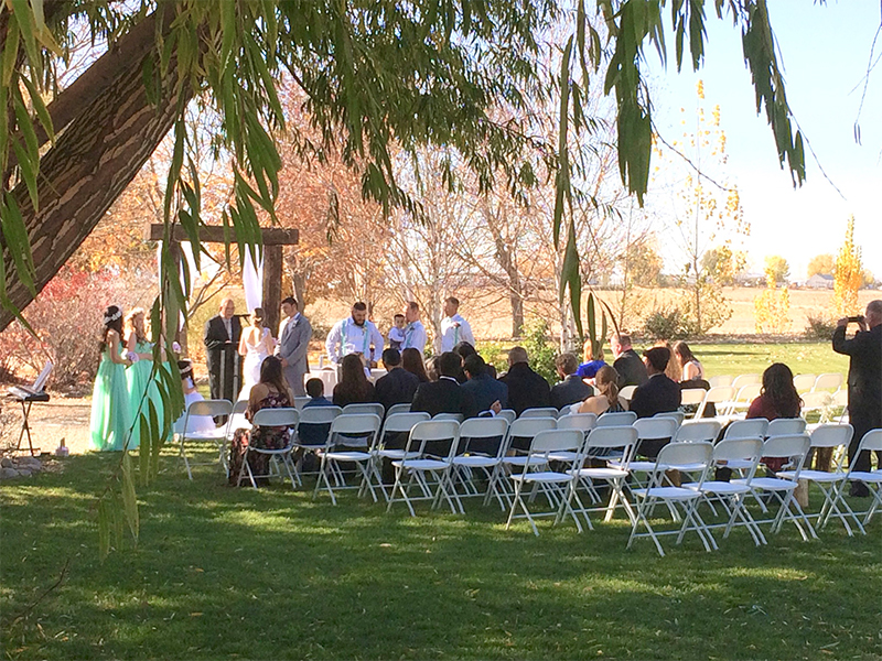 Couple getting married at SunflowerLane