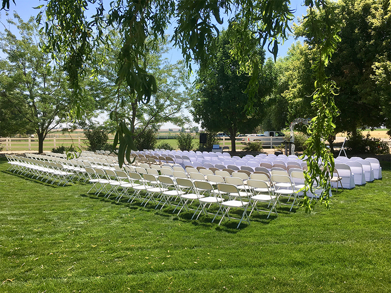 Setting up for Wedding Outside