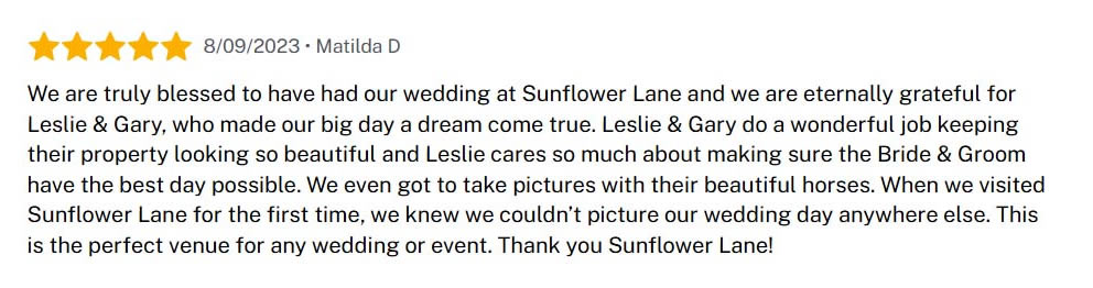 wedding testimonial