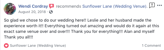 Bride recommends Sunflower Lane Weddings & Events
